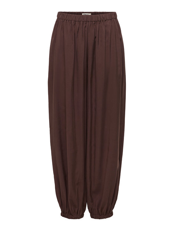ONLY ONLY Hlače iz tkanine Scarly 15380514 Rjava Relaxed Fit