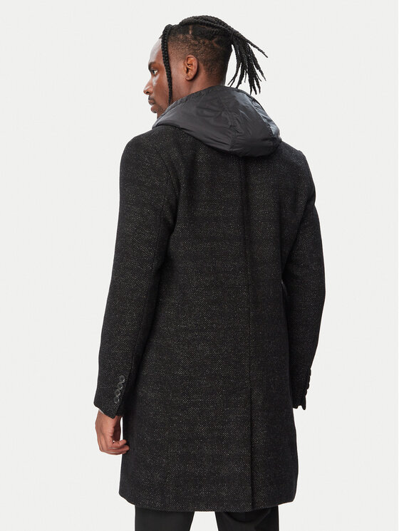 KARL LAGERFELD KARL LAGERFELD Вовняне пальто 455733 564755 Чорний Regular Fit