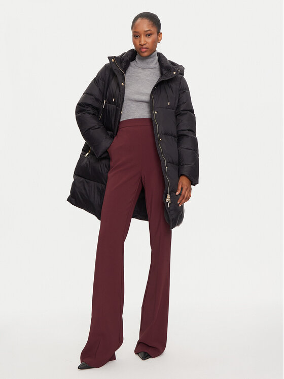 Fracomina Fracomina Пухено яке FR24WC3009O42301 Черен Regular Fit