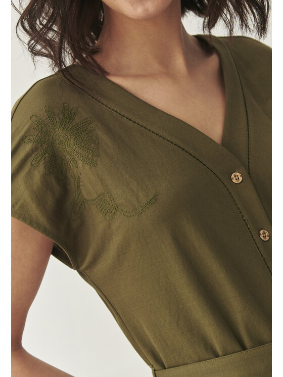TATUUM TATUUM Sukienka dzianinowa WANKA Khaki Loose Fit