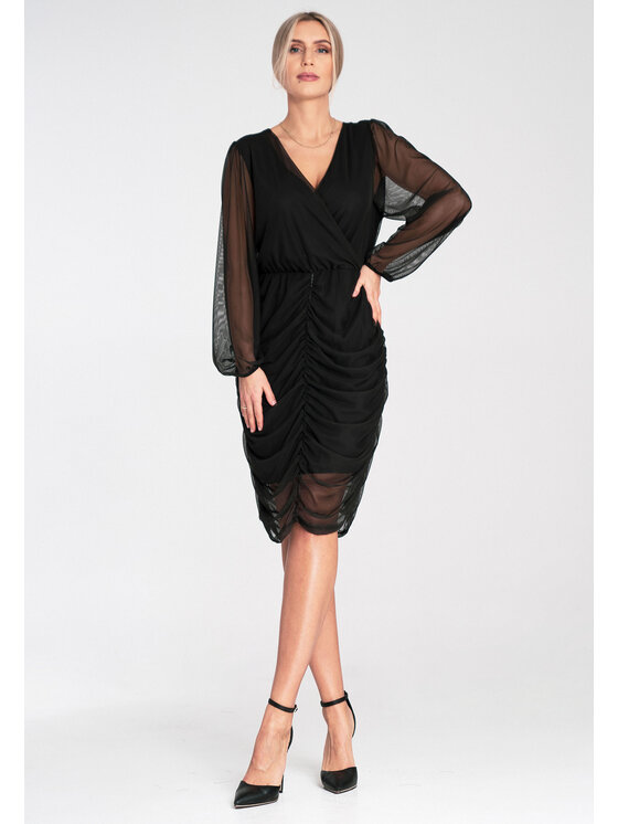 FIGL FIGL Sukienka koktajlowa M1106 Czarny Fitted Fit