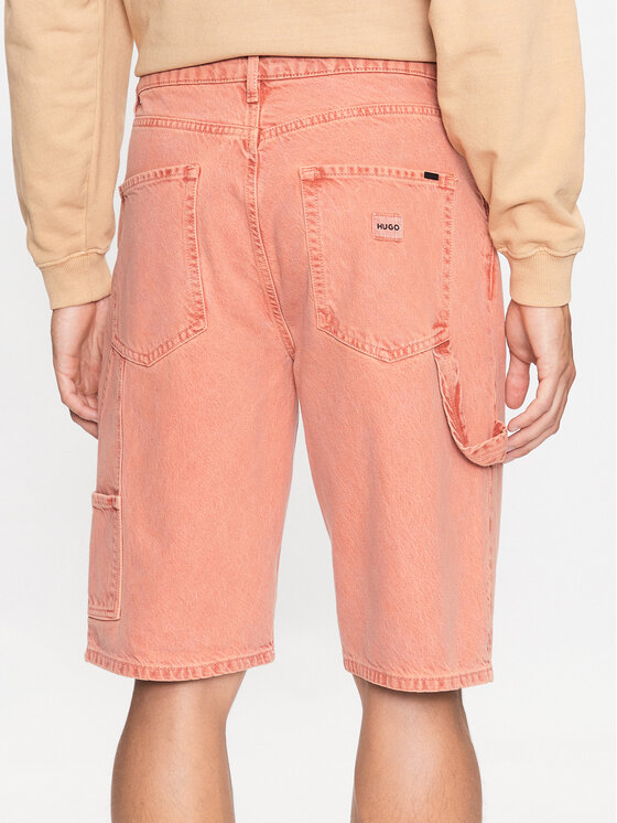 HUGO Hugo Дънкови шорти 50489893 Оранжев Regular Fit