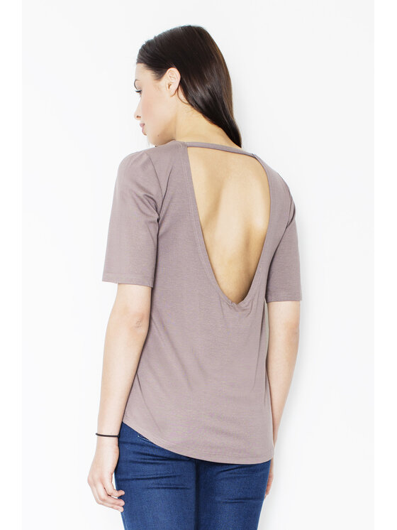 FIGL FIGL Bluzka M436 Brązowy Regular Fit