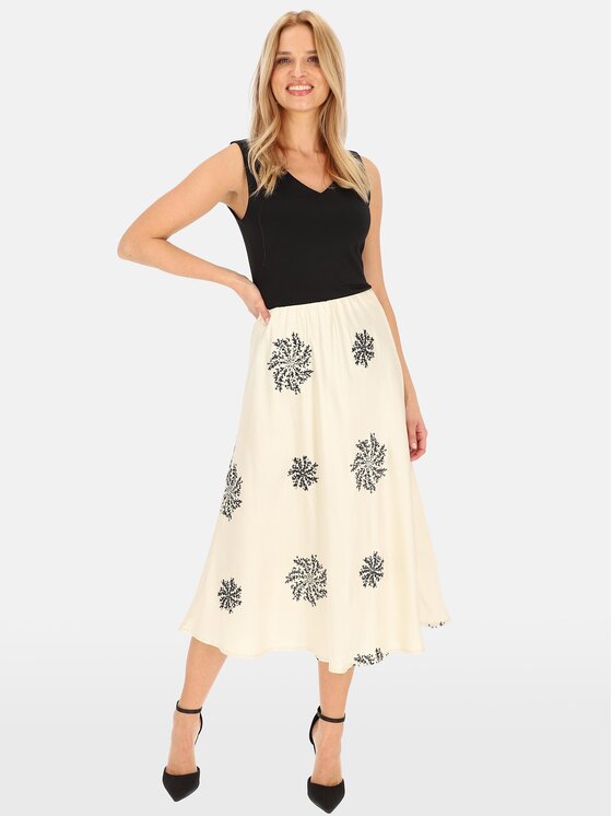 Perso Perso Sukně JPE242380F Béžová Regular Fit