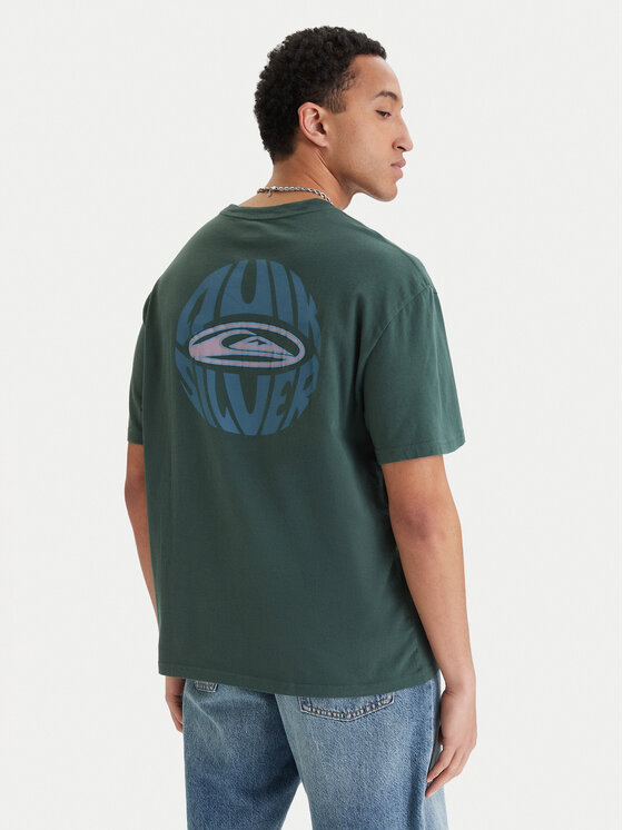 Quiksilver Quiksilver Tričko Quikglobe EQYZT08295 Zelená Comfort Fit