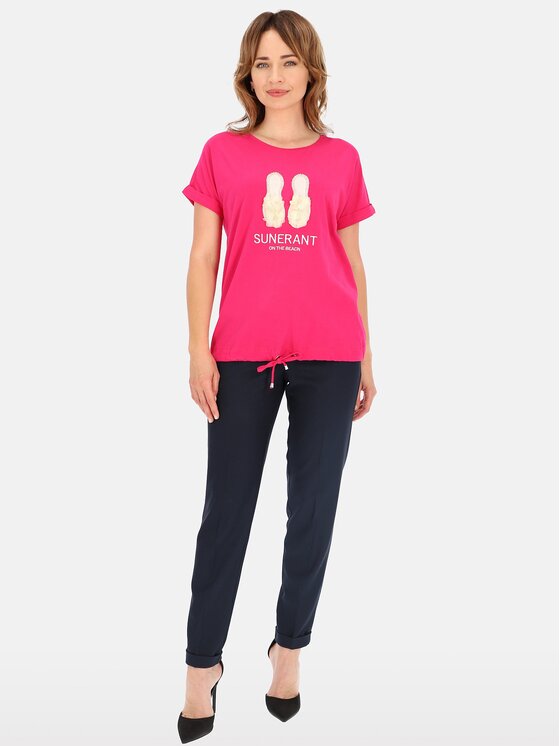 Perso Perso T-Shirt TCE249000F Fialová Regular Fit