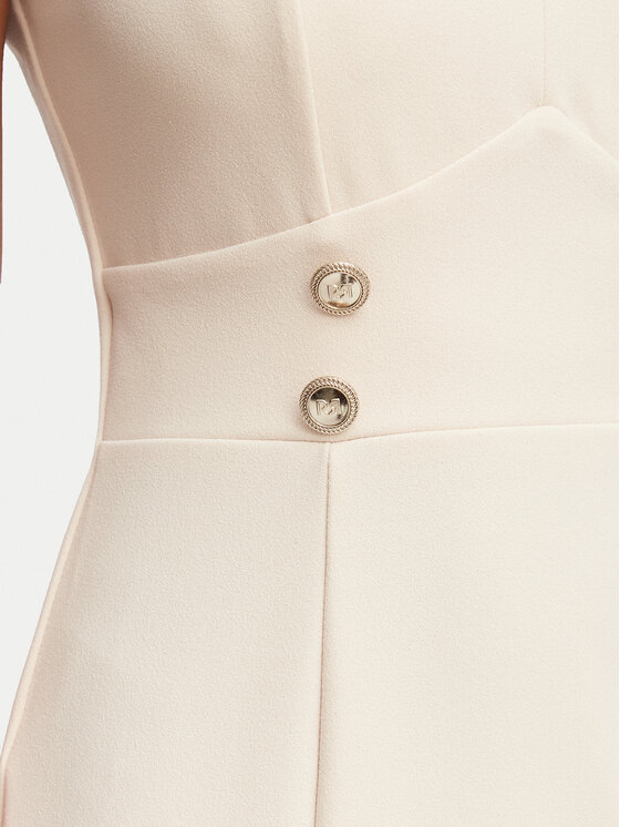 Rinascimento Rinascimento Cocktail obleka CFC0020385002 Bež Slim Fit
