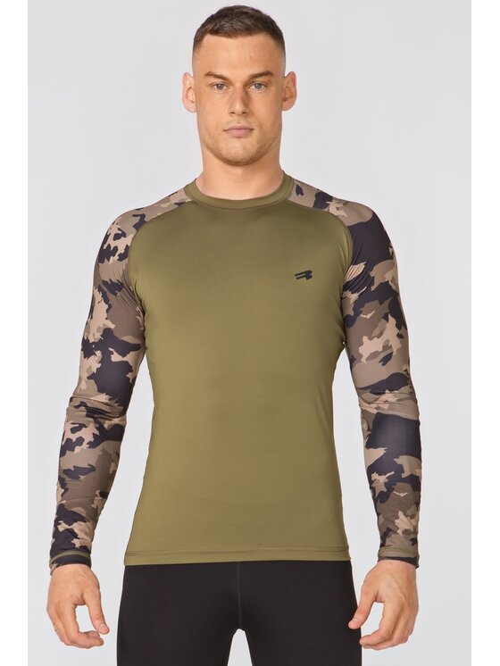 ROUGH RADICAL ROUGH RADICAL Koszulka techniczna FURIOUS ARMY LS Khaki Slim Fit
