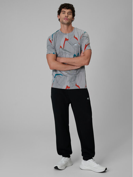 4F 4F T-Shirt NIGHT RUN Szary jasny Regular Fit