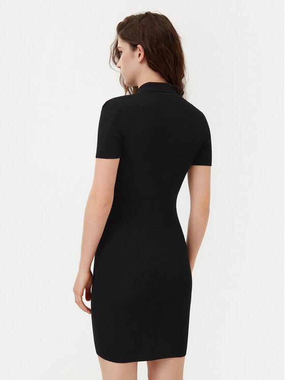 HUGO HUGO Strickkleid Sholerdi 50532239 Schwarz Regular Fit