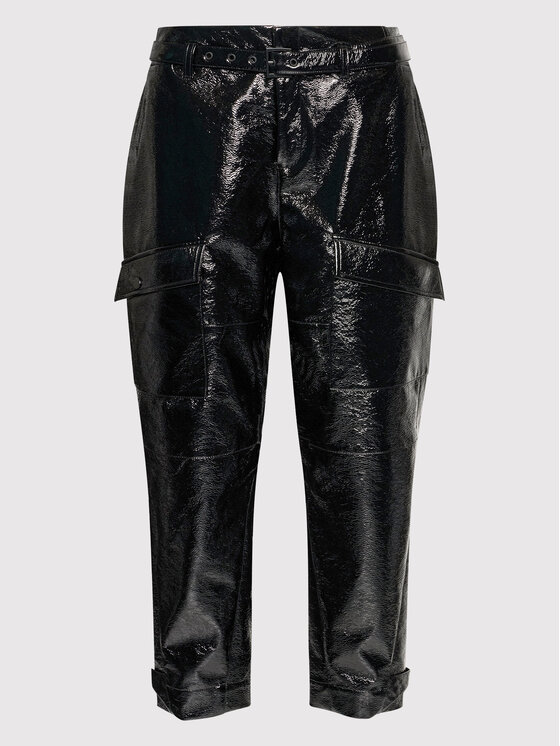 Ted Baker Ted Baker Штани зі штучної шкіри Vinala 256835 Чорний Cropped Fit