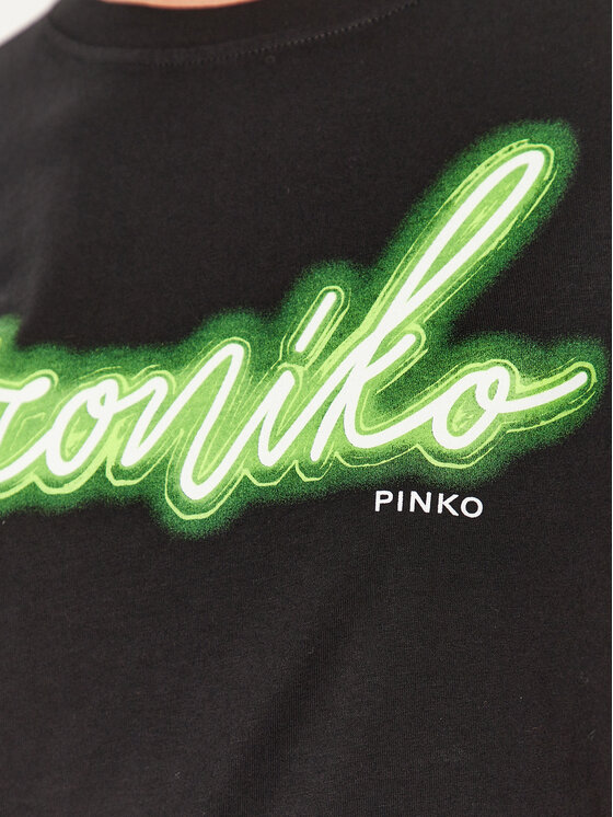 PINKO Pinko Marškinėliai Bussolotto 100355 A1AY Juoda Regular Fit