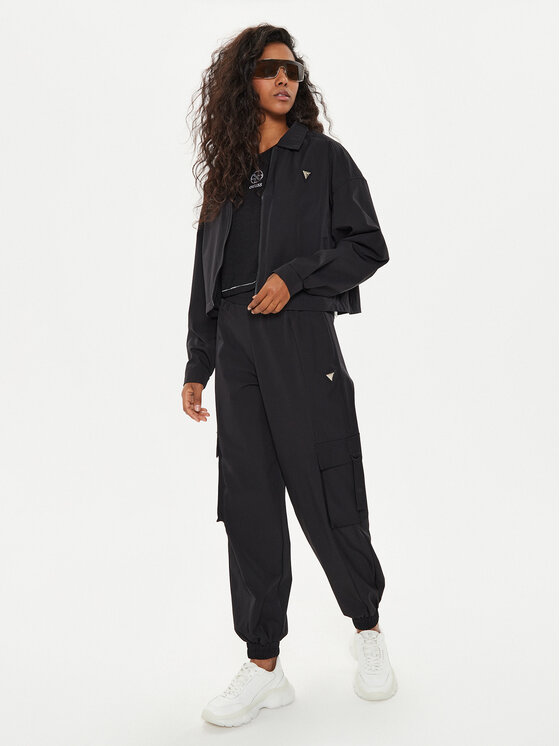 Guess Guess Μπουφάν μεταβατικό V4YH02 WG982 Μαύρο Regular Fit