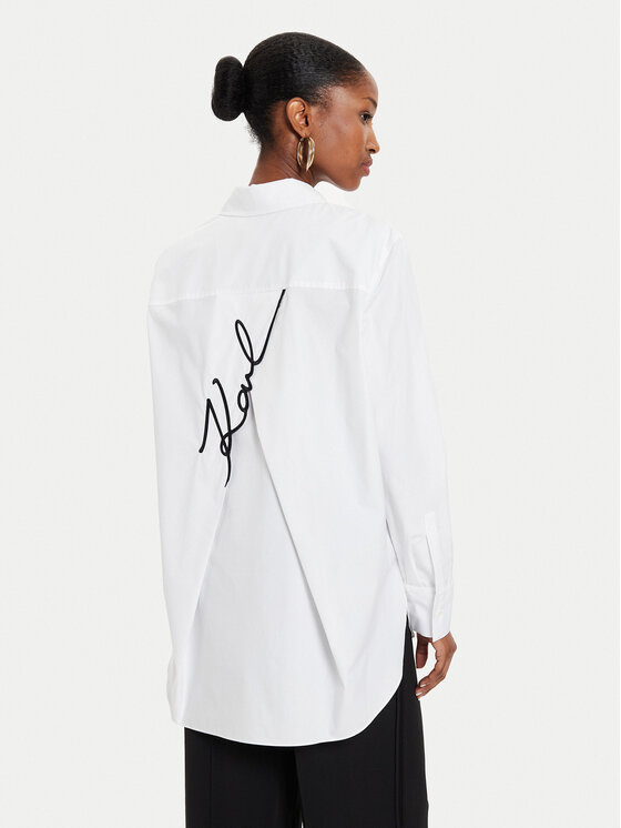 KARL LAGERFELD KARL LAGERFELD Πουκάμισο 245W1603 Λευκό Relaxed Fit