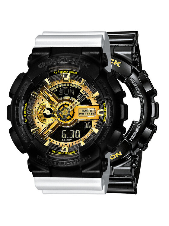Casio Casio Zegarek SET GA-110GB-1AER + BEZEL 10523429 + PASEK 1034771 Biały