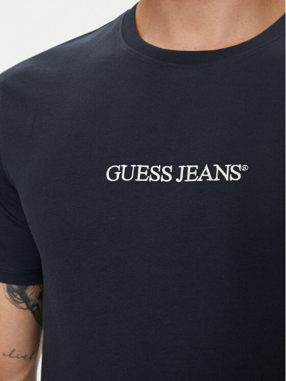 Guess Jeans Guess Jeans Tričko M4YI52 K8HM0 Tmavomodrá Slim Fit
