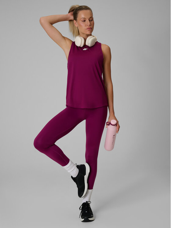 4F 4F Koszulka techniczna BASIC+ Bordowy Regular Fit