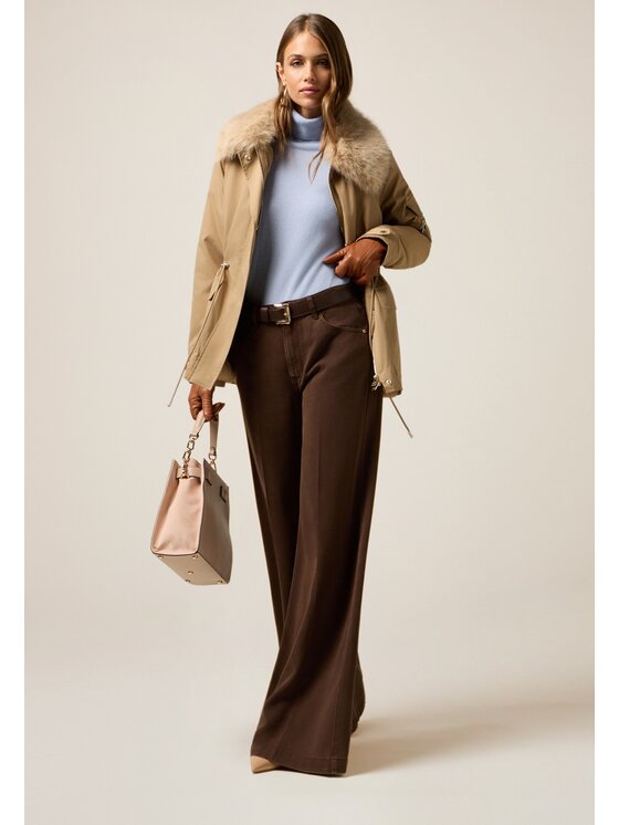 Oltre Oltre Pantaloni di tessuto P704R009049N052 Marrone Baggy Fit