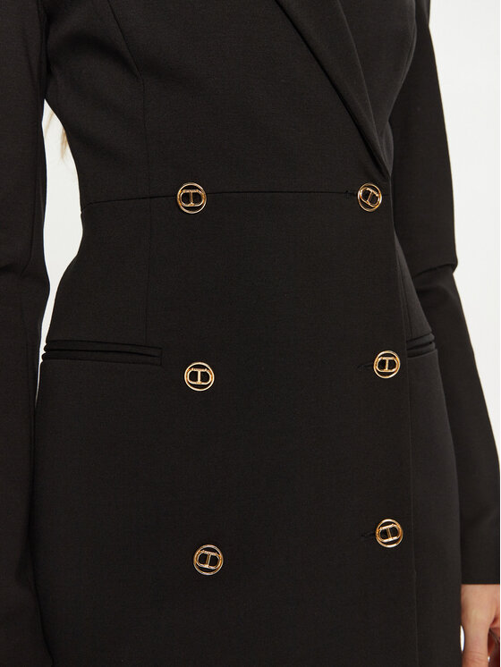 TWINSET TWINSET Коктейлна рокля 242TP2400 Черен Slim Fit