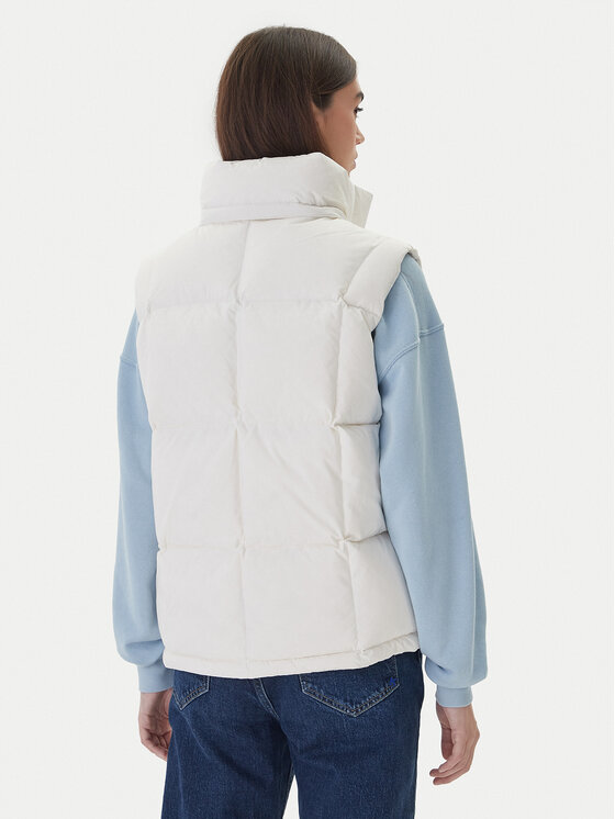 Tommy Jeans Tommy Jeans Športová vesta Tjw Alaska Grid Down Vest DW0DW21627 Écru Regular Fit