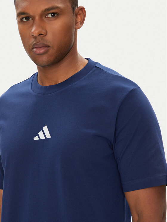 adidas adidas Marškinėliai Essentials Small Logo JF1093 Tamsiai mėlyna Regular Fit