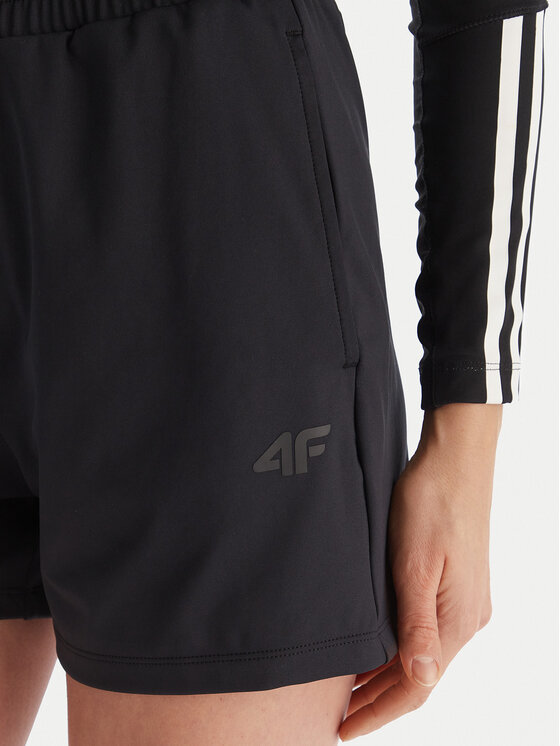4F 4F Szorty sportowe RSS25-TFSHF0874 Czarny Regular Fit