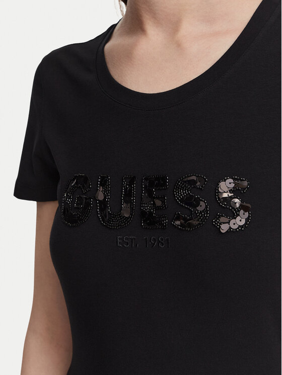 Guess Guess T-Shirt W5GI17 J1314 Czarny Slim Fit