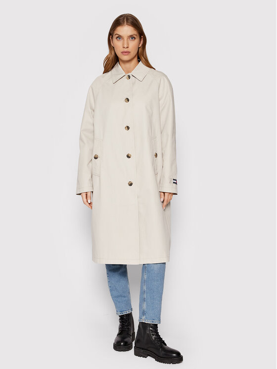 Tommy Jeans Cappotto di transizione Car DW0DW11849 Beige Relaxed Fit •  Modivo.it