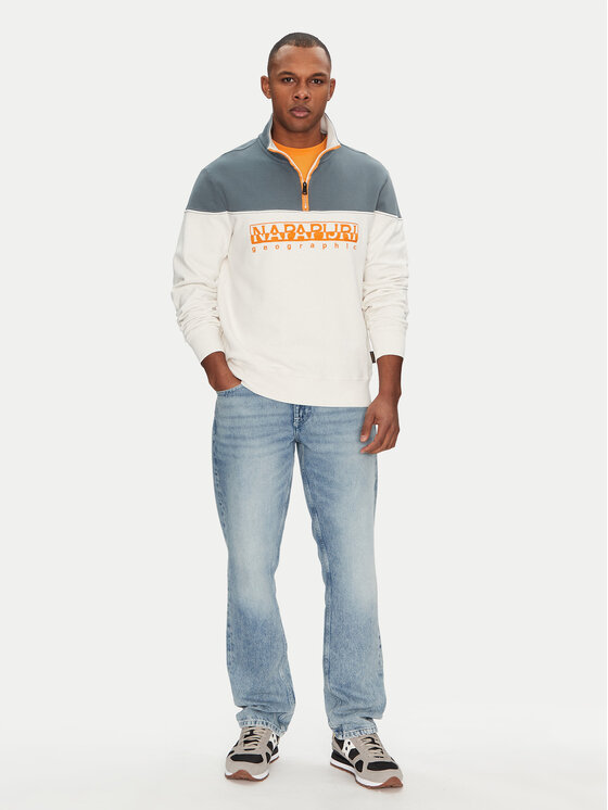 Napapijri Napapijri Μπλούζα B-Saturnia NP0A4ICHN1A1 Λευκό Regular Fit