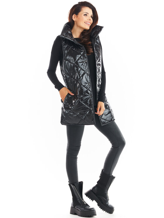 Awama Awama Bezrękawnik A383 Czarny Basic Fit