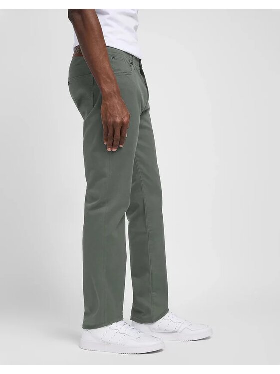 Lee Lee Spodnie materiałowe STRAIGHT FIT MVP Zielony Regular Fit