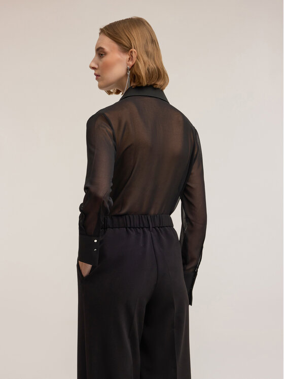 Motivi Motivi Camicia 5018Q000921N033 Nero Regular Fit