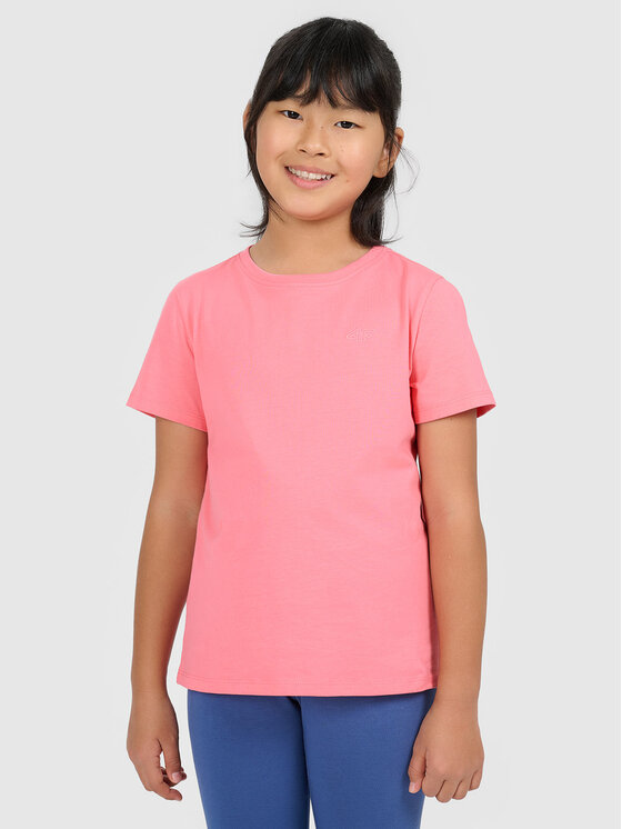 4F 4F T-Shirt BASIC+ Różowy Regular Fit