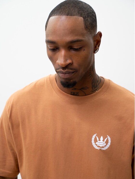 Jigga Wear Jigga Wear T-Shirt Szeroka luźna Laur korona 130024 Brązowy Oversize