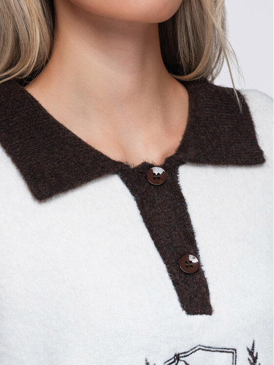 Ombre Ombre Svetr OW-SW-E0015 Béžová Relaxed Fit