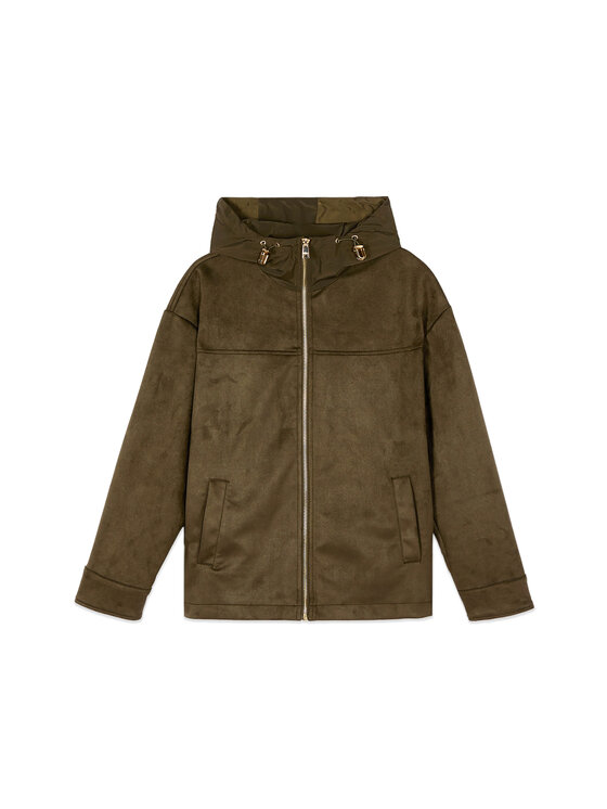 Oltre Oltre Kurtka z imitacji skóry R300J000316N035 Zielony Over Fit