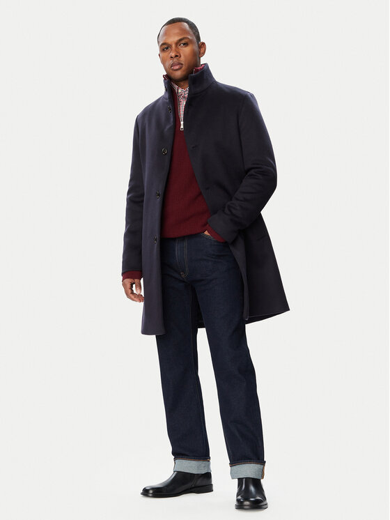 Tommy Hilfiger Tommy Hilfiger Wollmantel MW0MW40767 Dunkelblau Regular Fit