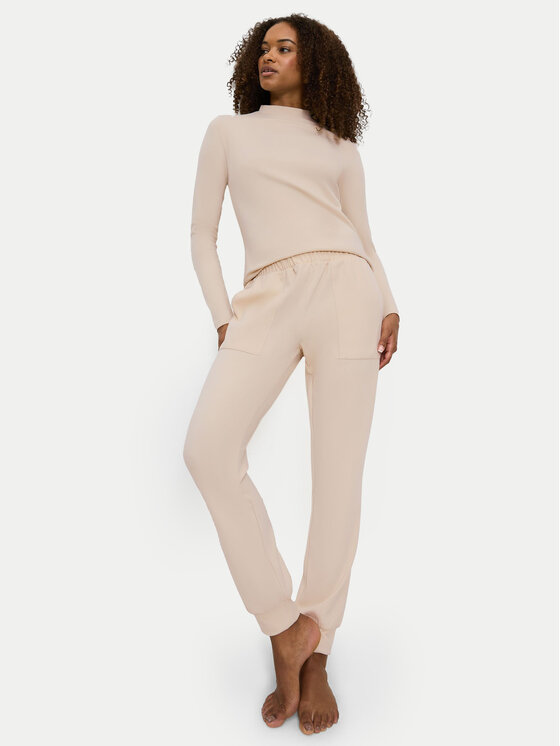 Triumph Triumph Spodnie piżamowe Smart Thermal 10221479 Beżowy Regular Fit