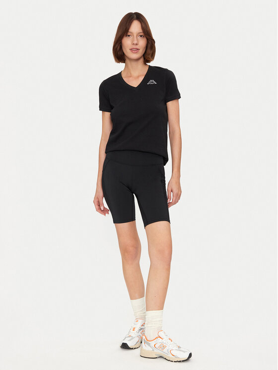 Kappa Kappa T-krekls Logo Cabou 303H0P0 Melns Regular Fit