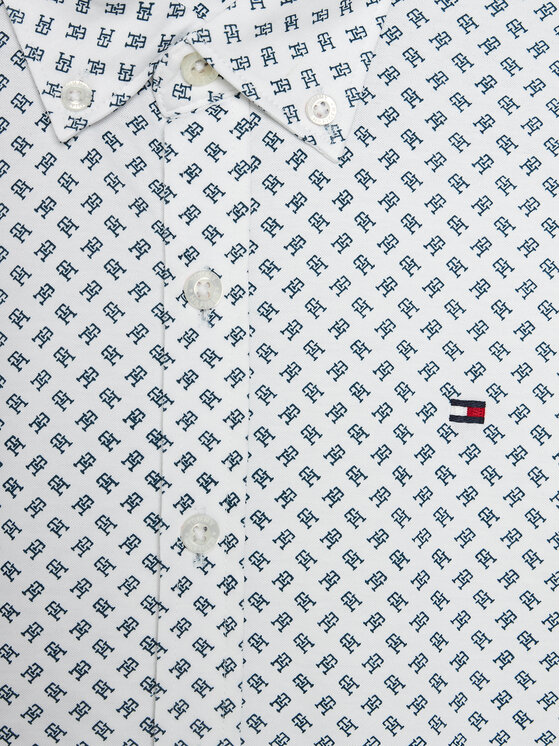 Tommy Hilfiger Tommy Hilfiger Риза Mini Monogram Print Shirt L/S KB0KB08735 Бял Regular Fit
