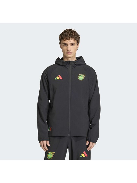 adidas adidas Wiatrówka Jamaica x Bob Marley Tiro Travel Full Zip Czarny Slim Fit