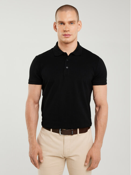 BIG STAR BIG STAR Polo MARKOLINOS Czarny Basic Fit