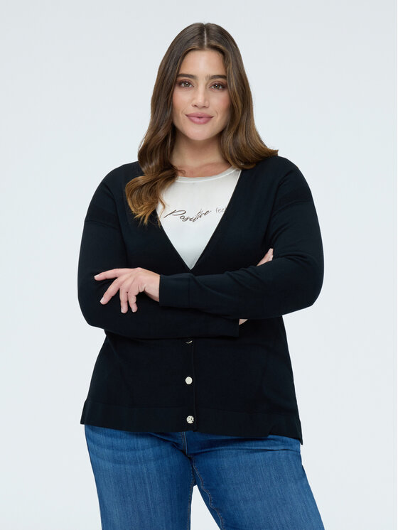 Fiorella Rubino Fiorella Rubino Kardigan M084L008356N033 Czarny Regular Fit