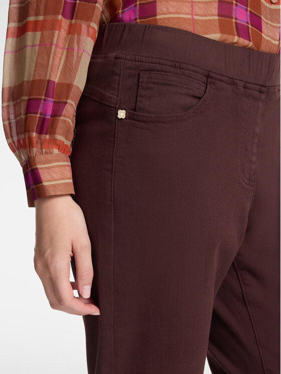 Elena Mirò Elena Mirò Spodnie materiałowe P152G000436N039 Bordowy Slim Fit