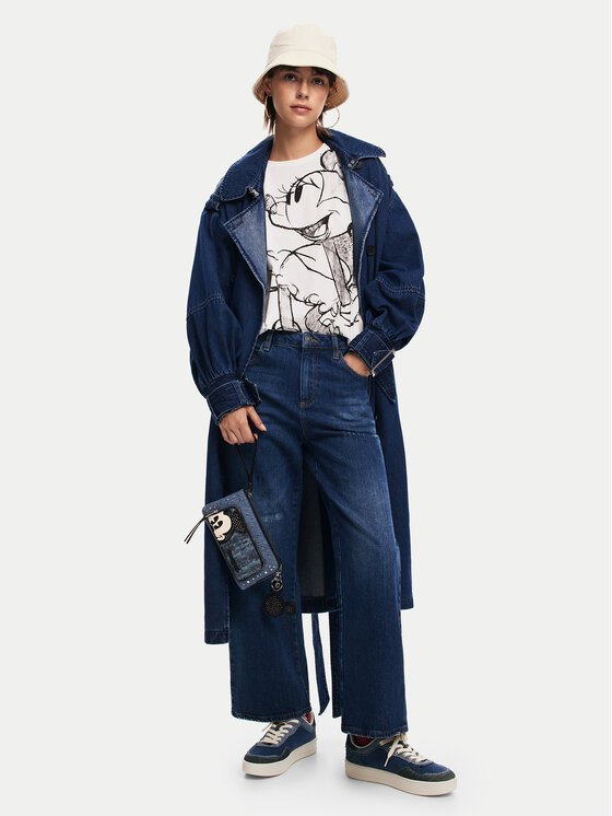 Desigual Desigual Marškinėliai Mickey Drawing 24WWTKA1 Écru Regular Fit