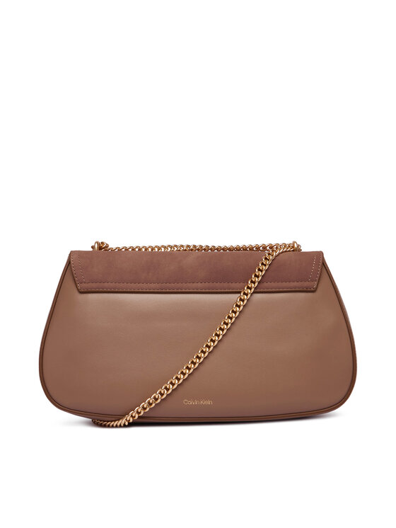 Calvin Klein Calvin Klein Torebka Ck Conv Chain Brushed Medium Bag LV04F3407G Beżowy