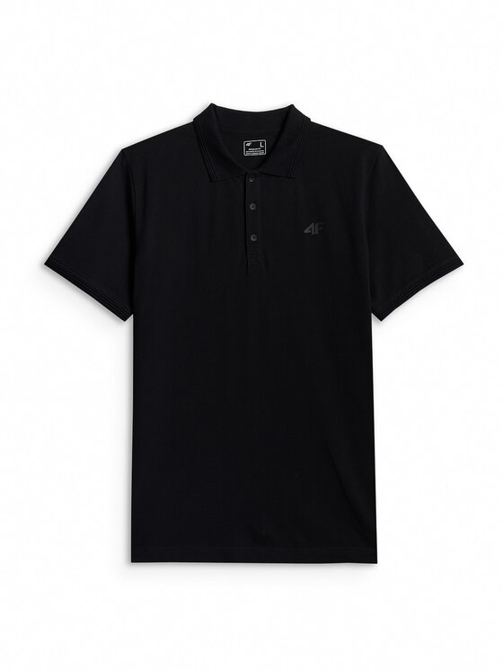 4F 4F Polo ESSENTIAL 3 Czarny Regular Fit