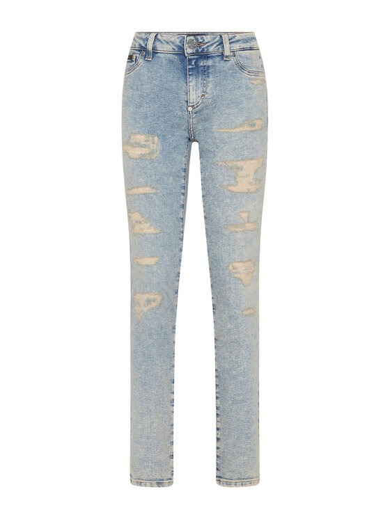 PHILIPP PLEIN PHILIPP PLEIN Jegginsy 25469 Niebieski Jegging Fit