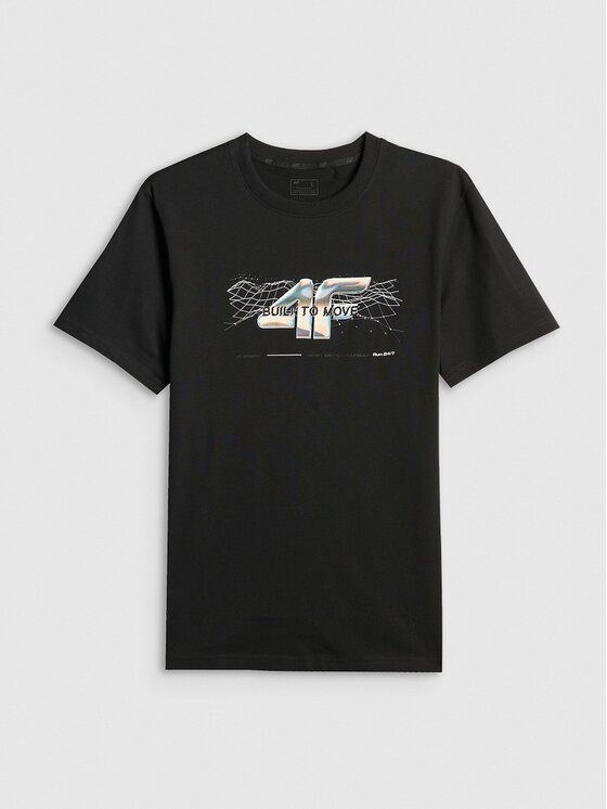 4F 4F T-Shirt IN MOTION Czarny Regular Fit