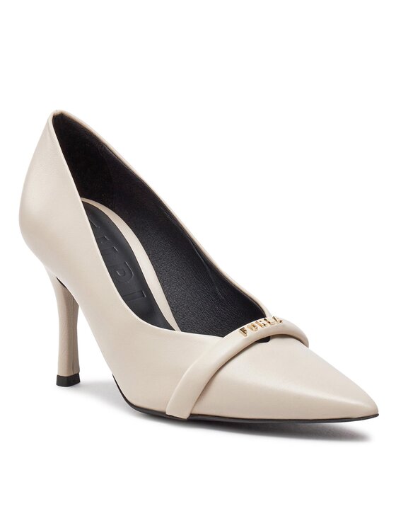 Furla Furla Pantofi cu toc subțire Core Decollete T.90 YG59FCD-X30000-1704S-10074100 Écru